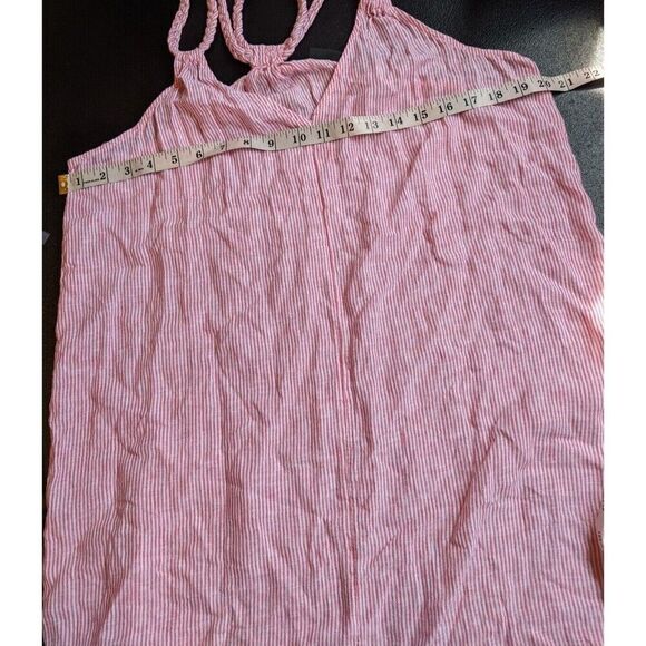 Tahari Midi Dress Cover Up Braided Straps Linen Blend Slits Resortwear Medium - Picture 4 of 11